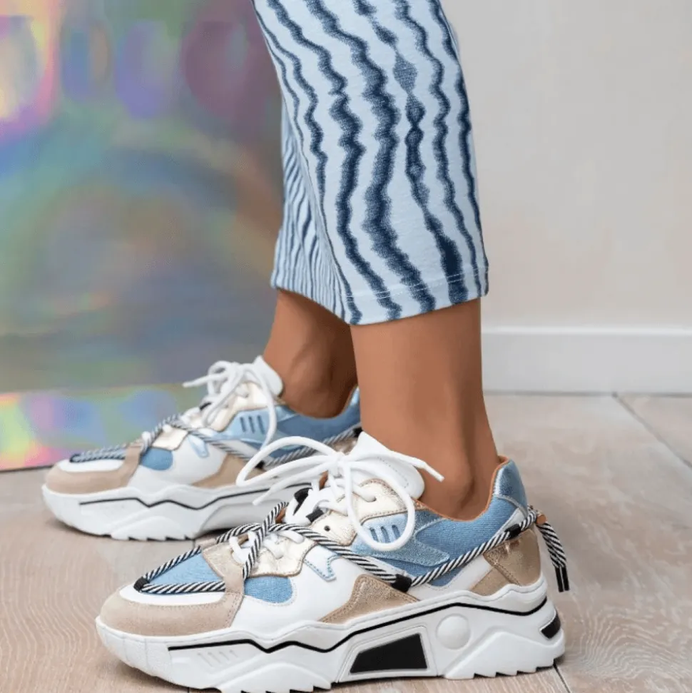 Dwars veterschoenen Jupiter J5554c-43 Licht Blauw